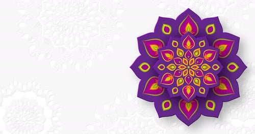 Rotating Indian Rangoli for Diwali festival of lights.