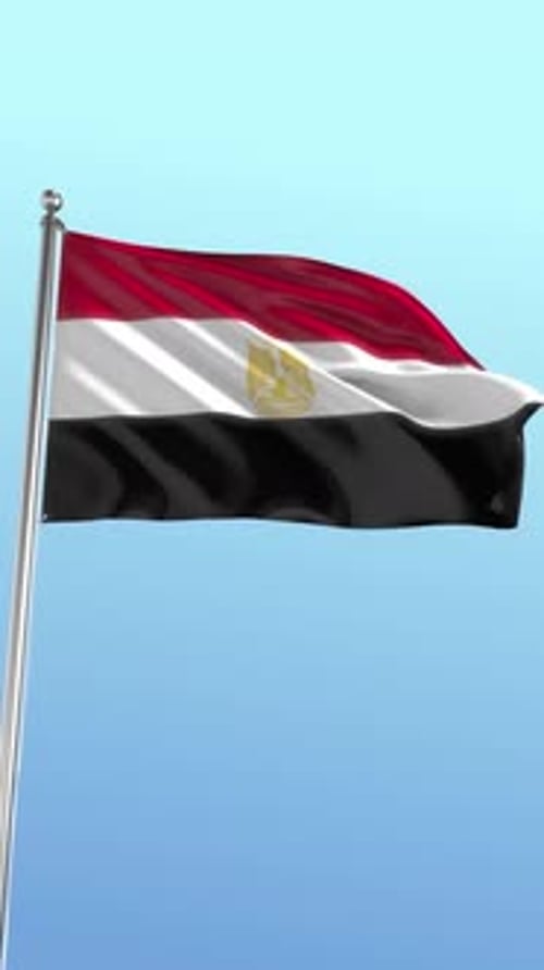 Waving Egypt Flag Animation in Vertical Format
