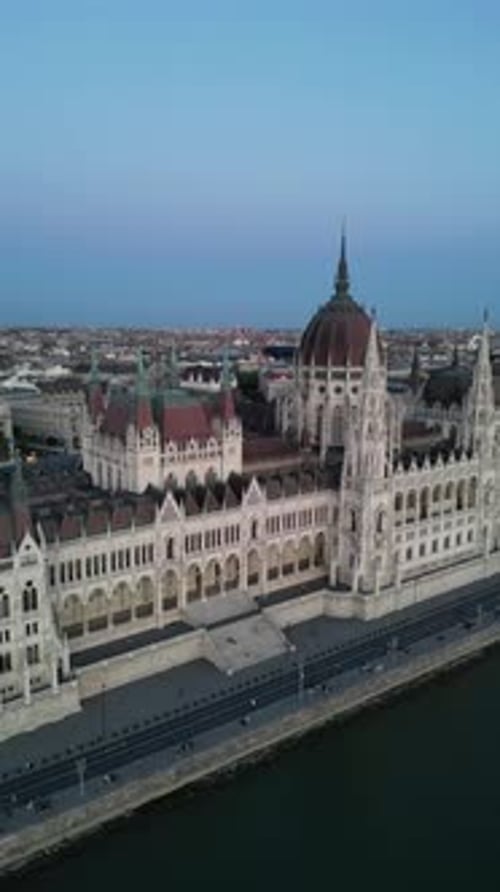 Aerial View of Hungarian Parliament Budapest Hungary