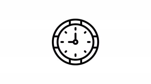 Animated Clock Line Icon for Business and Design