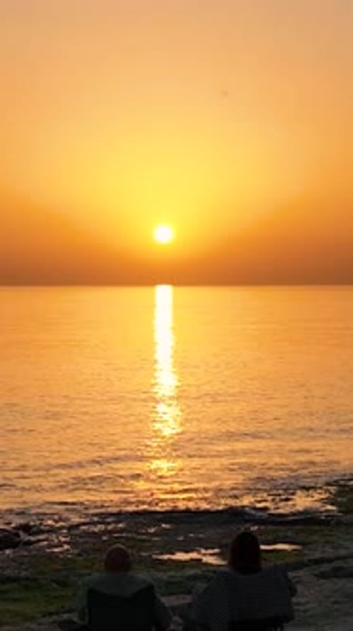 Vertical Video Sunset at Sea Turkey Alanya