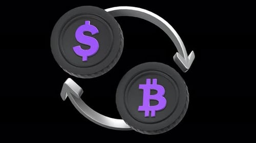 bitcoin exchange 3D Animation, Alpha Channel, Transparent Background