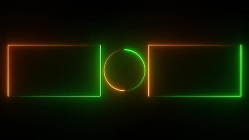 End Screen Neon Frame Green And Golden V11