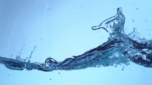 Water surface ripples and waves in slow motion
