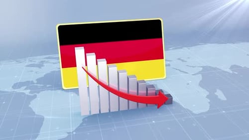 Animated German Flag Economic Decline Bar Chart