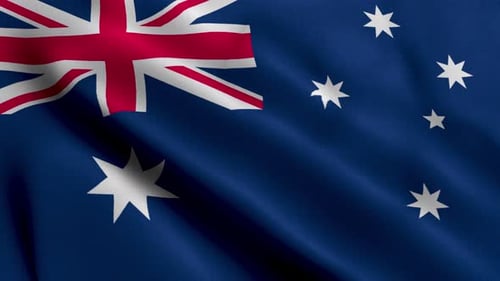 Seamless Looping Waving Australian Flag Animation
