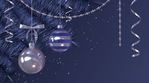 Elegant Christmas New Year Ornaments Festive Background Animation