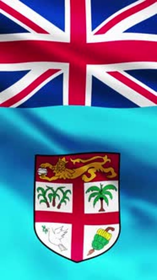 Fiji National Flag Waving Animation Vertical