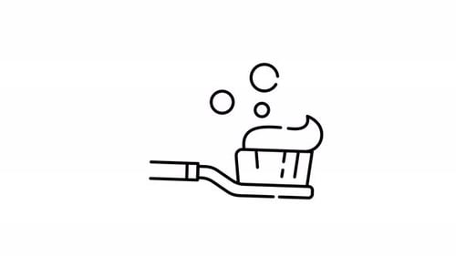 Zahnbürste mit Animationsdesign mit Zahnpasta und Seifenblasen