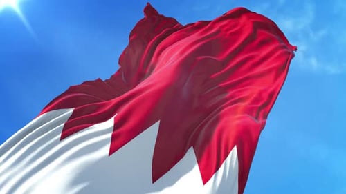 Flagge Bahrains aus dem unteren Winkel