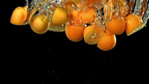Super Slow Motion Fresh Kumquat Filmed on a Highspeed Camera at 1000 Fps