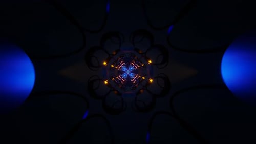 Los rayos de neón parpadean rítmicamente en un hipnótico y vibrante bucle de VJ