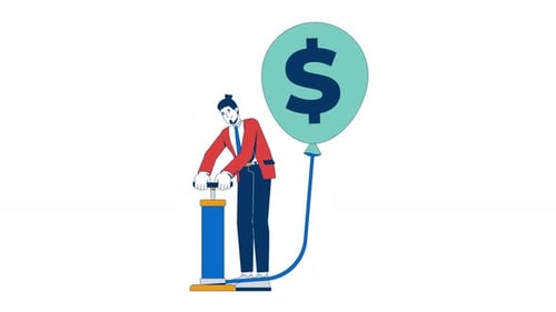 Financial bubble 2D animation