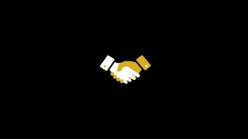 Animated Flat Design Handshake Icon Reveal