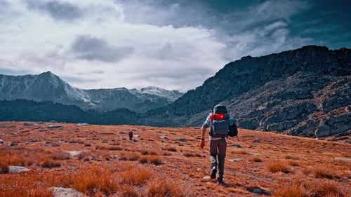 Hiking in the Pyrenees Mountains of Spain During Autumn
