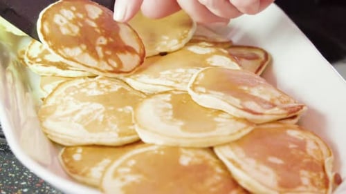 Freshly Made Small Pancakes on a Kefir Base