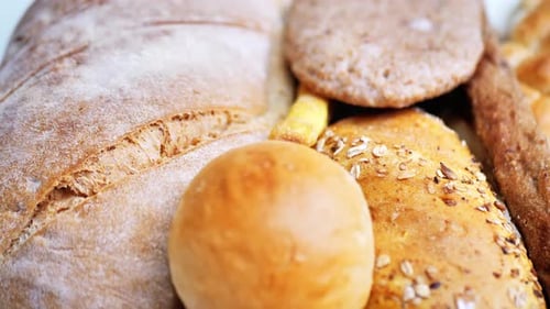 There are Many Different Types of Bread on the Table