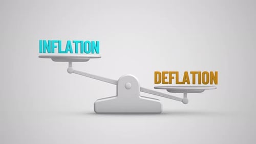 Inflation Deflation Balance Scale Financial Concept Animation