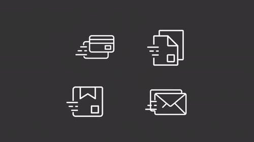 Conjunto de iconos Animated Deliver White Line