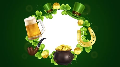 St. Patrick's Day Green White Frame Background