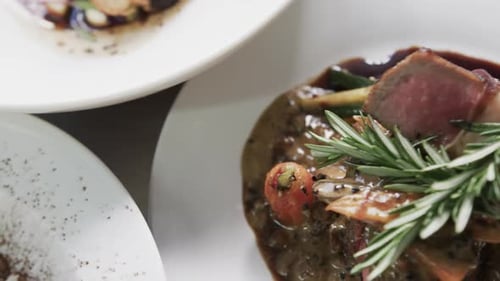 Delicious Food Dish with Rosemary Garnish