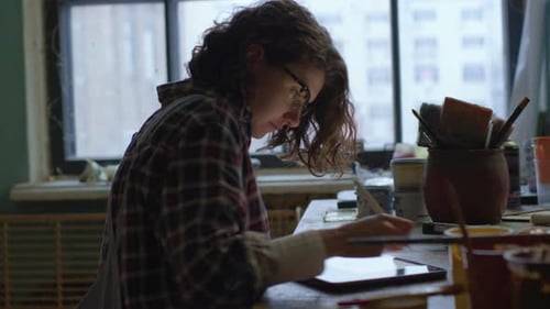 Designer Using Tablet Computer