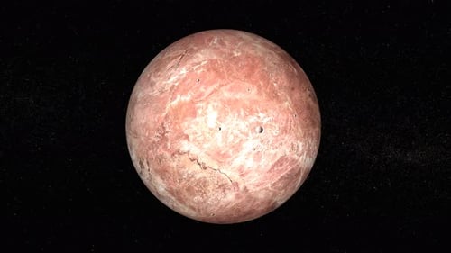 Animation des Planeten MAKEMAKE vom Weltraum aus gesehen. 1873
