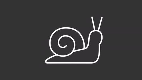 Animated snail white icon
