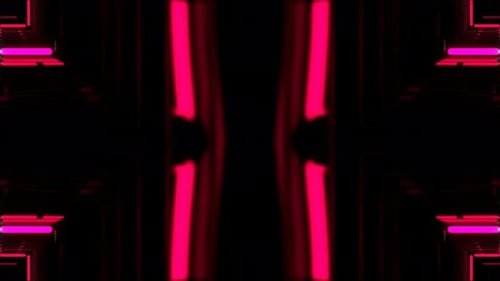 Turquoise And Pink Neon Abstract Symmetrical Cyber Lights Background Vj Loop In 4K