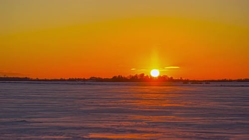 Beautiful Time lapse on the nature scenery of the sunset in the plain desert view, orange background