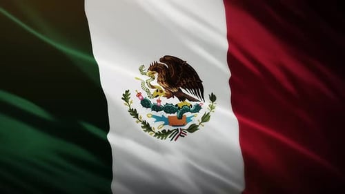 Realistic Waving Flag of Mexico