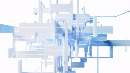 Abstract Geometric Network Building Animation