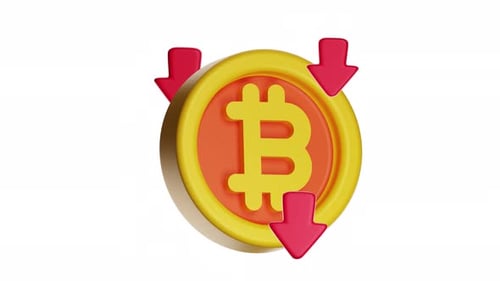 Animation d'icônes 3D Bitcoin Bearish