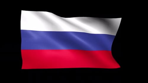 Animated Russian Flag Waving with Alpha Channel