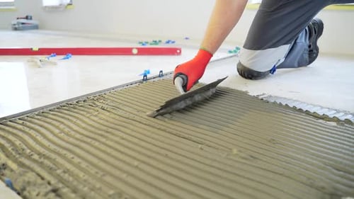 Cement Application for Tile Laying