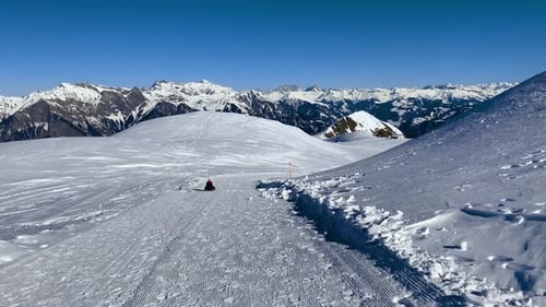 Sledge ride in the mountain
