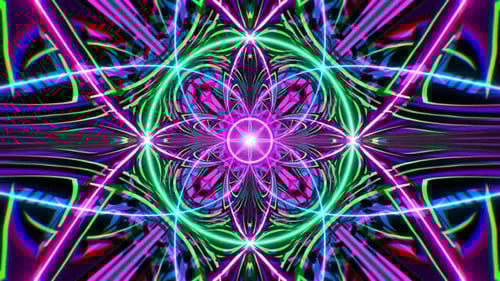 Modern Geometric Neon Kaleidoscope Background