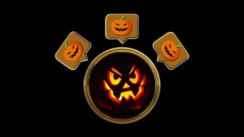 Halloween Circle Icon Loop Animation