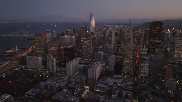 Aerial Footage of Transamerica Pyramid Salesforce Tower and Surrounding ...