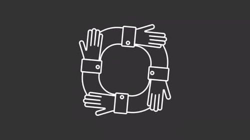 Flat Design Hands Teamwork Loop Animation