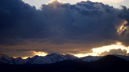 Time lapse of burning sky over the Rocky Mountains