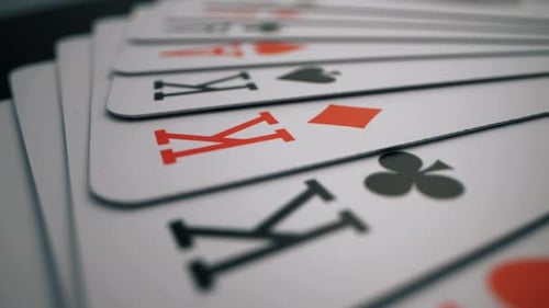 Macro Shot of Playing Cards in Fan Formation