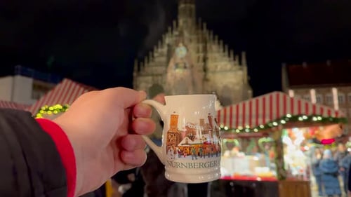 Festive Mug at Nuremberg Christmas Market at Night