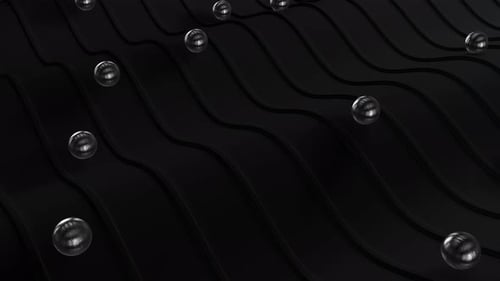 Dynamic Abstract Dark Waves and Glossy Spheres Loop