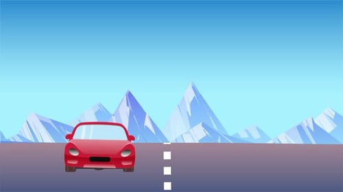 Driving Car on the Road from Front View Camera 4K