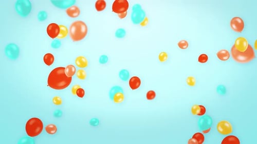 Bright Abstract of Jumble of Rainbow Colored Balloons With Alpha Channel
