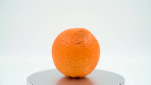 Orange close up on white background isolated 4K