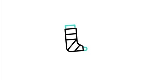 Animated Leg Cast Icon Line Drawing Reveal
