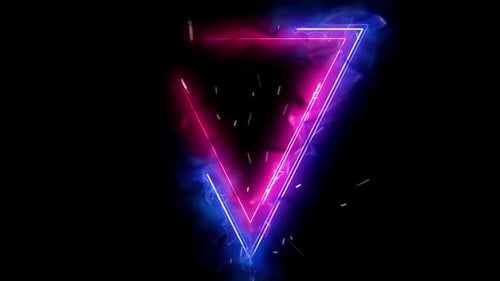 Electric Neon Triangle Shape Loop Background