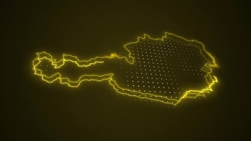 Futuristic Digital Map Outline Animation